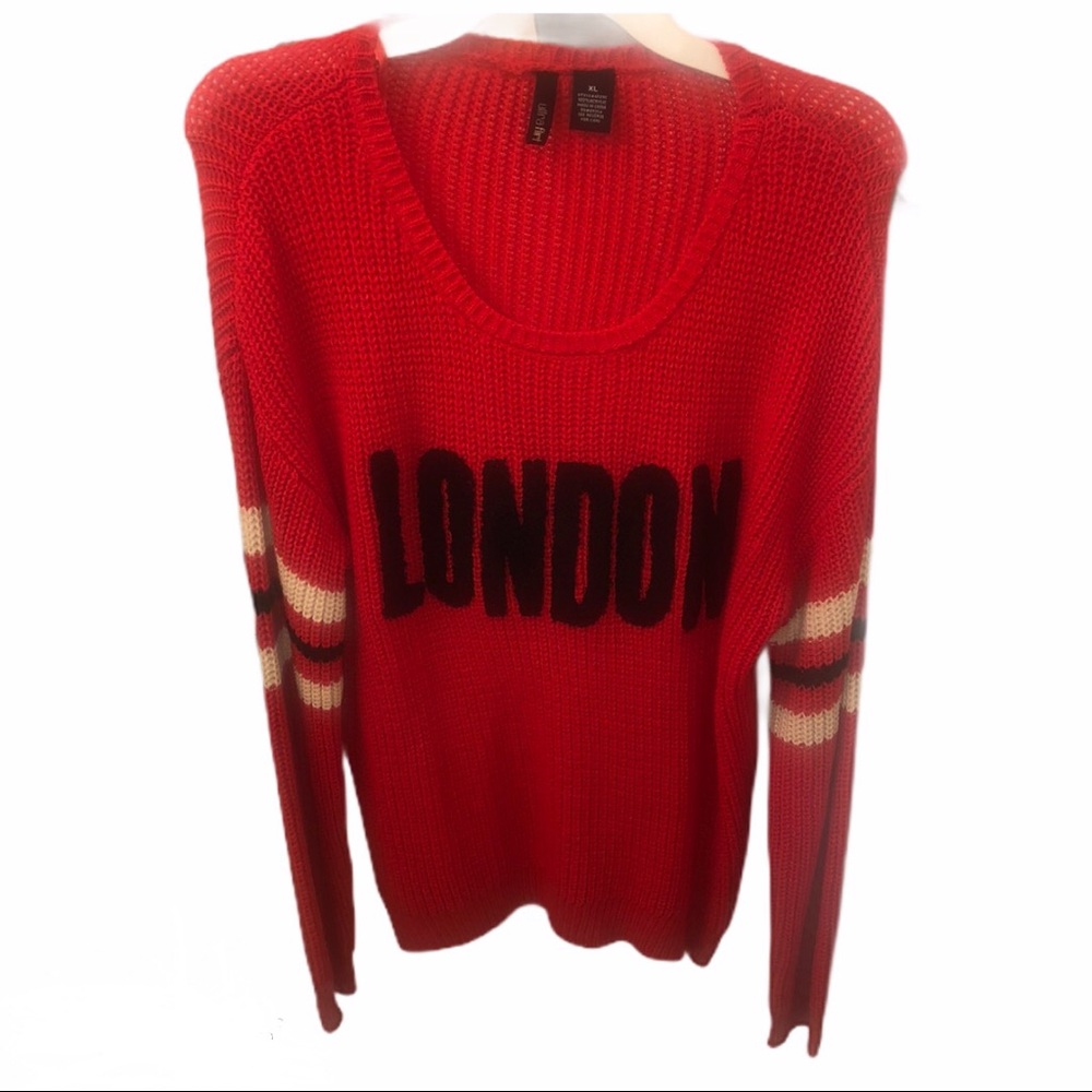 Ultra Flirt Red Knitted London Sweater Size XL